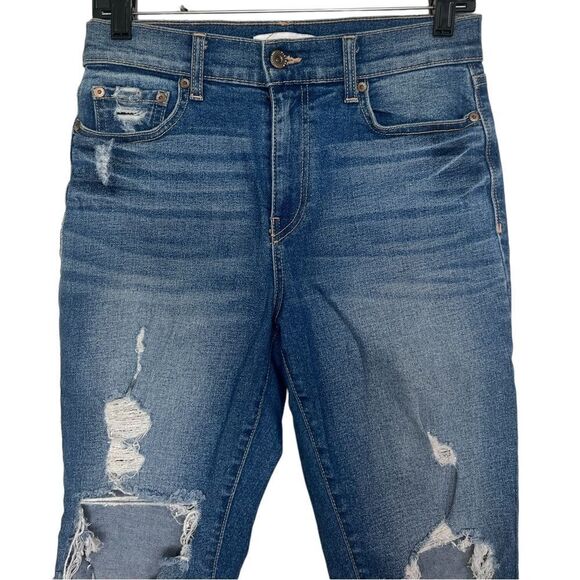 Pistola Blue Monroe Distressed Raw Hem Skinny Jeans Size 27 - Picture 4 of 10